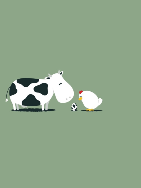 Обои Funny Cow Egg 480x640