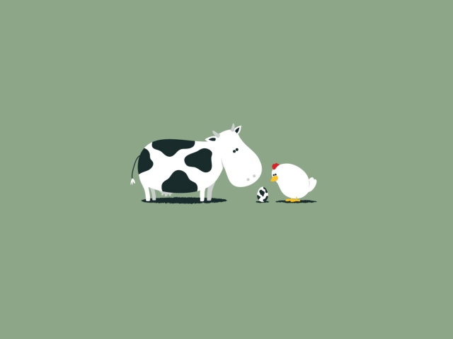 Fondo de pantalla Funny Cow Egg 640x480