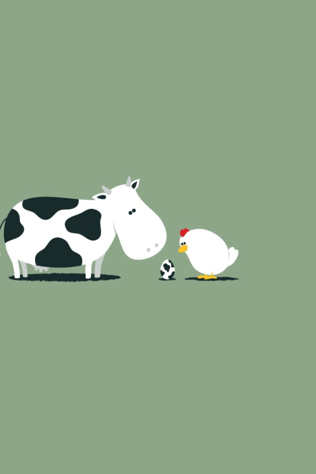 Das Funny Cow Egg Wallpaper 640x960