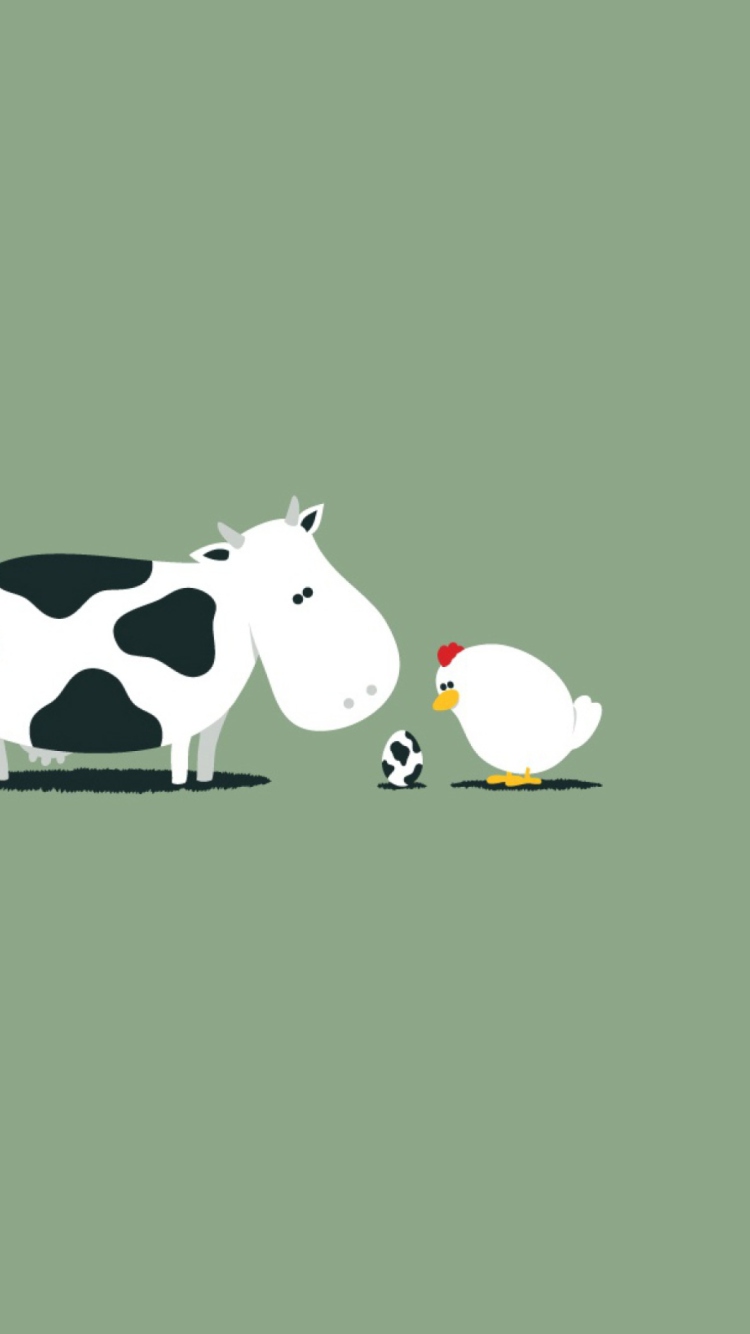 Funny Cow Egg wallpaper 750x1334