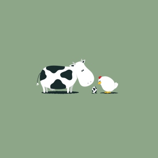 Kostenloses Funny Cow Egg Wallpaper für 208x208