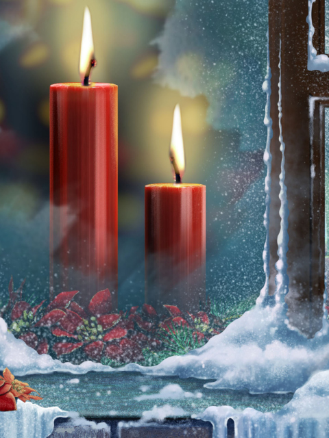 Red Candles wallpaper 480x640