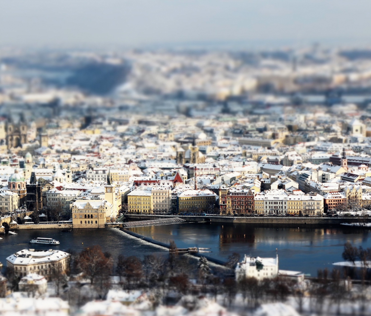 Обои Prague Winter Panorama 1200x1024