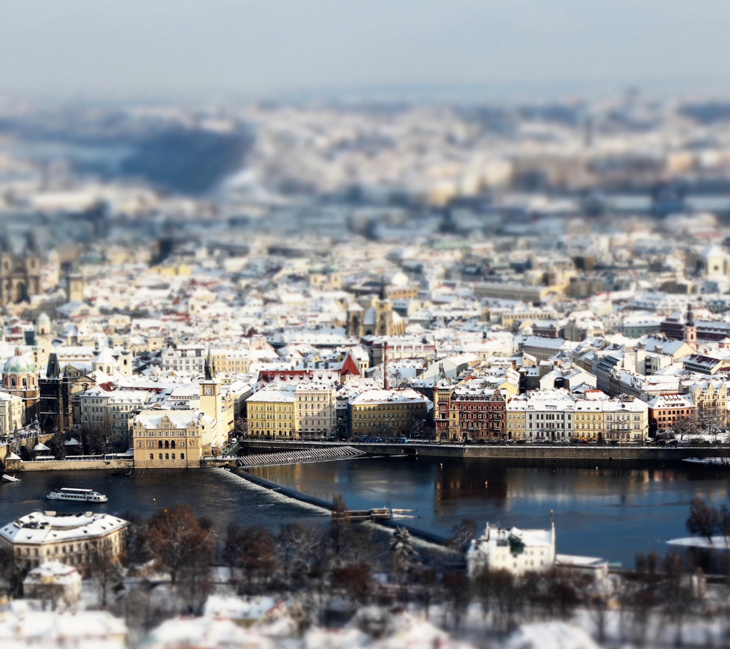 Screenshot №1 pro téma Prague Winter Panorama 1440x1280