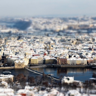 Prague Winter Panorama papel de parede para celular para 1024x1024