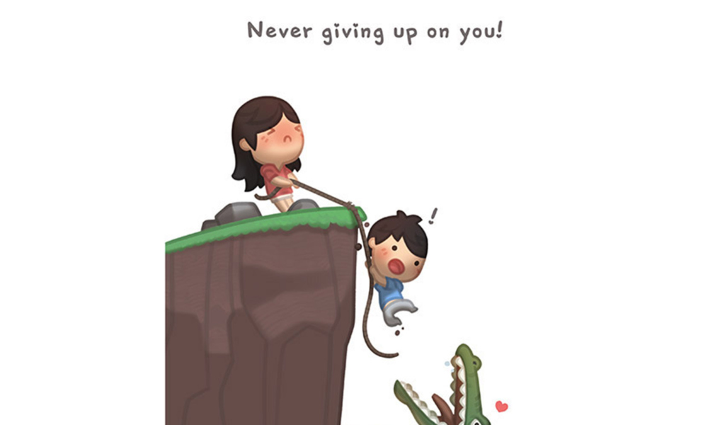 Love Is - Never giving up on you wallpaper 1024x600