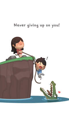 Das Love Is - Never giving up on you Wallpaper 240x400