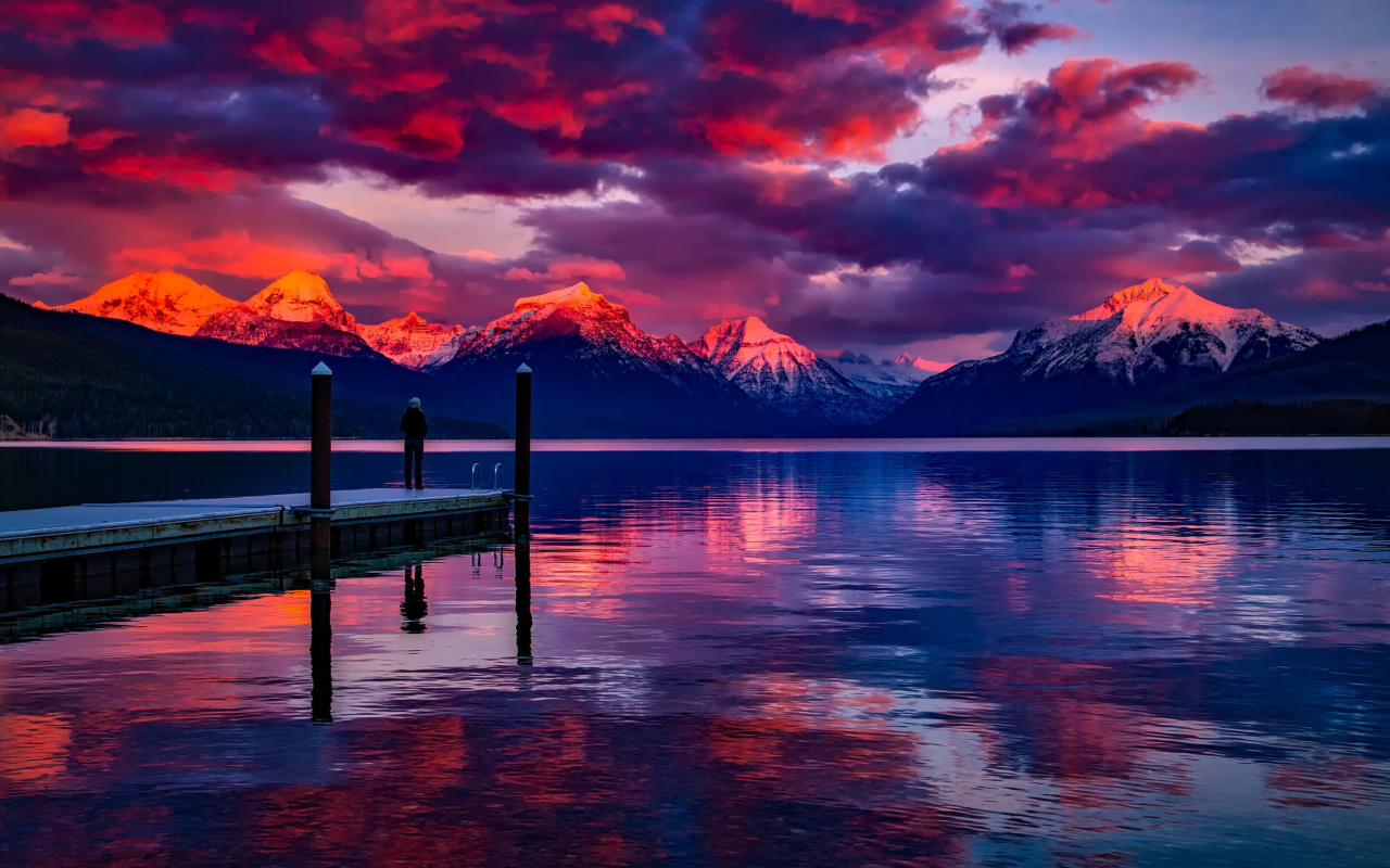 Fondo de pantalla Lake McDonald in Glacier National Park 1280x800