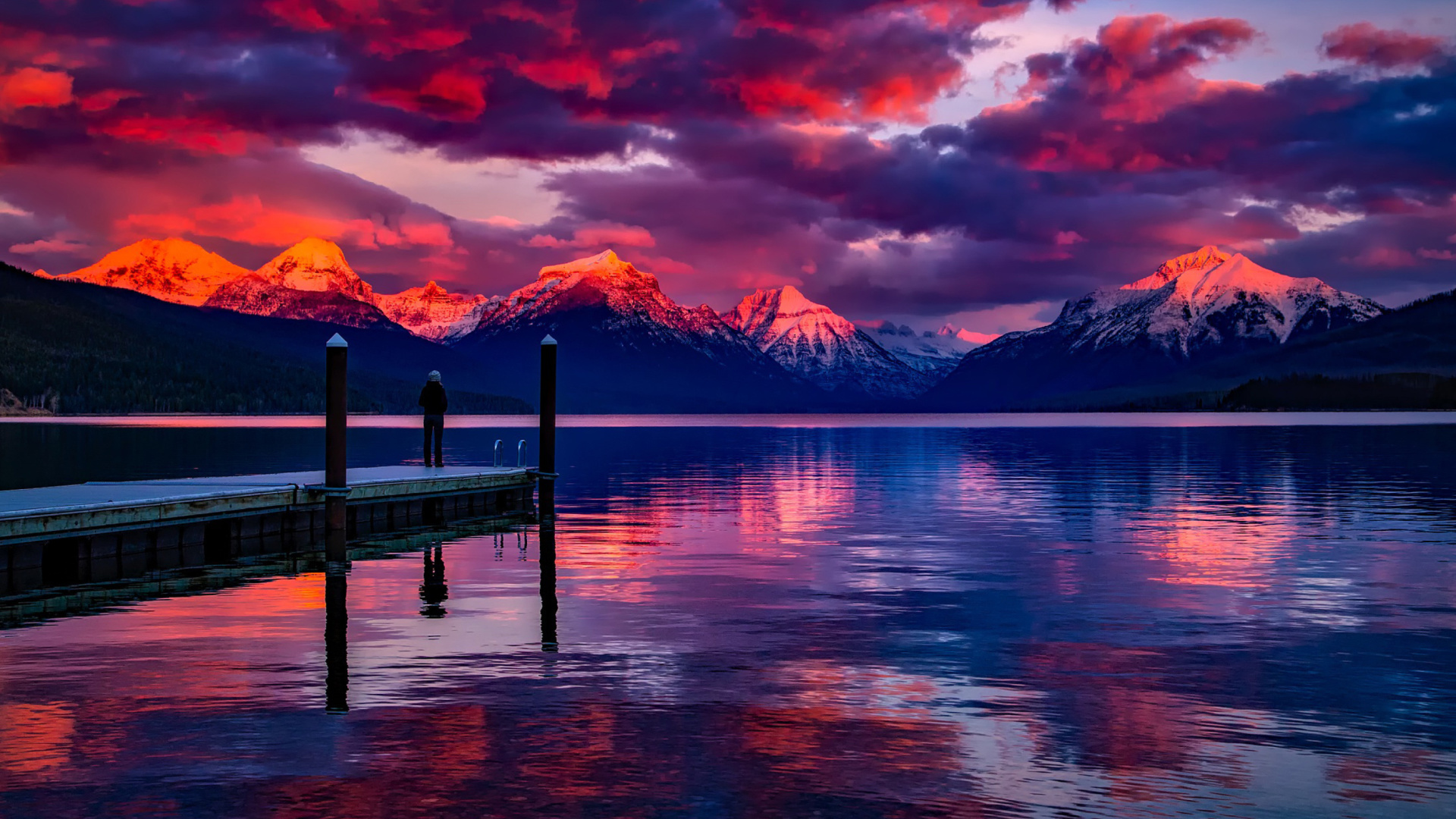 Обои Lake McDonald in Glacier National Park 1920x1080