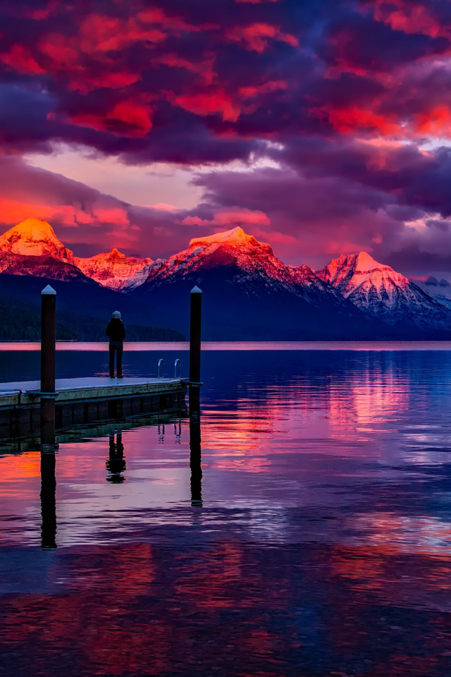 Screenshot №1 pro téma Lake McDonald in Glacier National Park 640x960