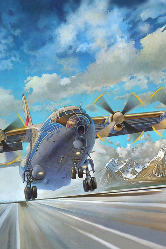 Das An-12BK Soviet Aircraft Wallpaper 640x960