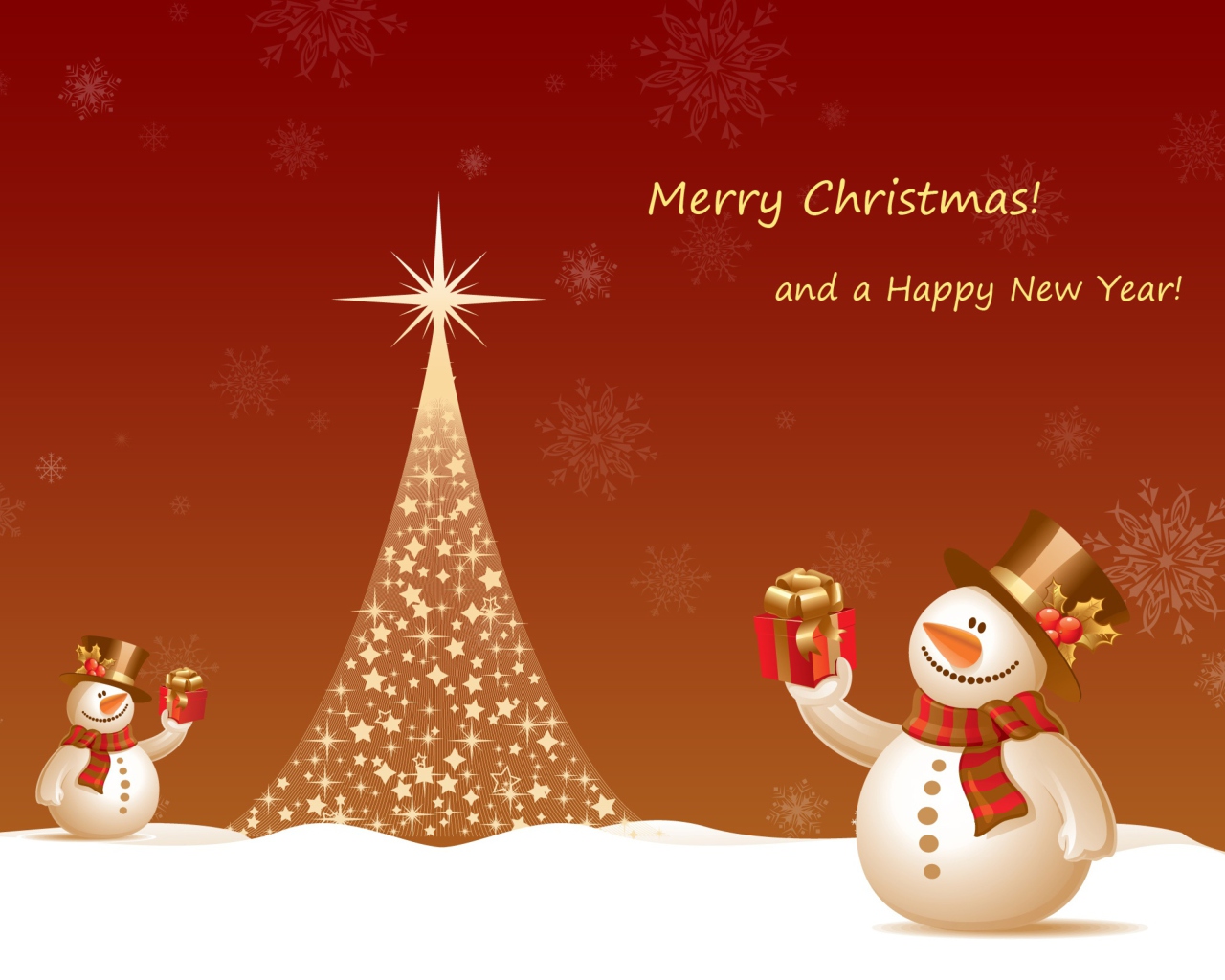 Screenshot №1 pro téma Snowman New Year 2013 1280x1024