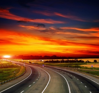 Sunset Highway Hd papel de parede para celular para iPad Air