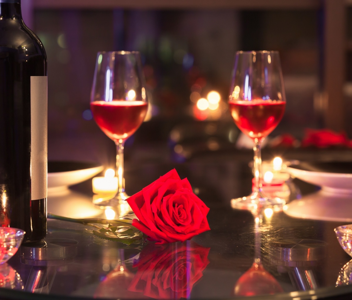 Das Romantic evening with wine Wallpaper 1200x1024