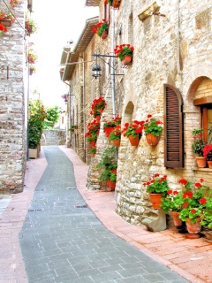 Das Italian Streets on Garda Wallpaper 240x320