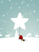 Fondo de pantalla Santa Claus with Reindeer 132x176