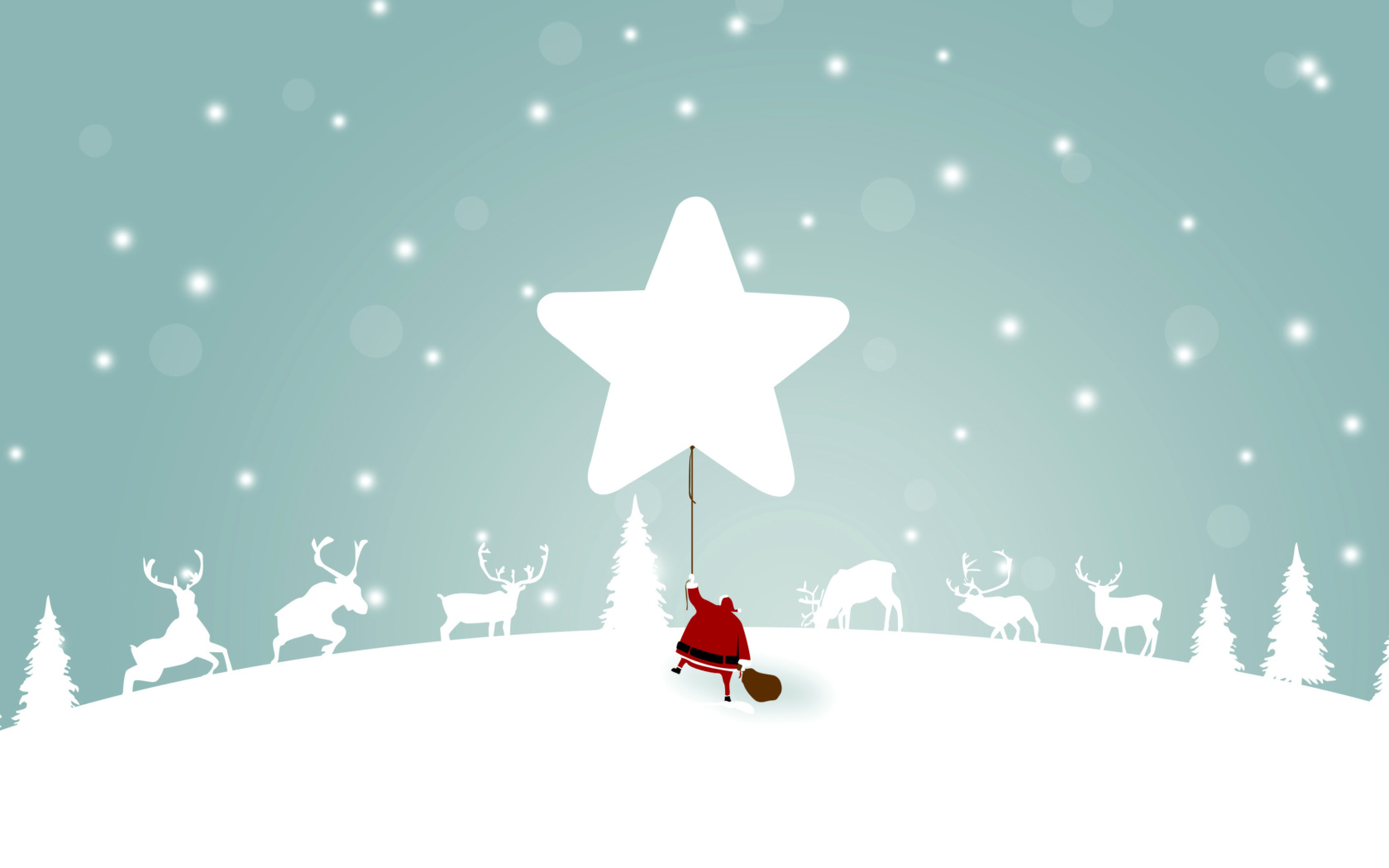 Screenshot №1 pro téma Santa Claus with Reindeer 1680x1050