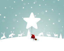 Das Santa Claus with Reindeer Wallpaper 220x176