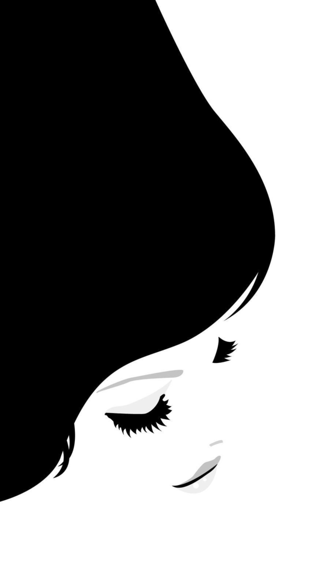 Screenshot №1 pro téma Black And White Scetch Of Girl 1080x1920