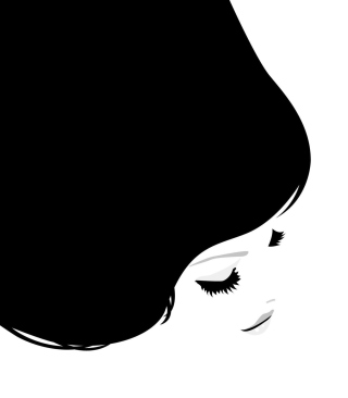 Kostenloses Black And White Scetch Of Girl Wallpaper für 640x960