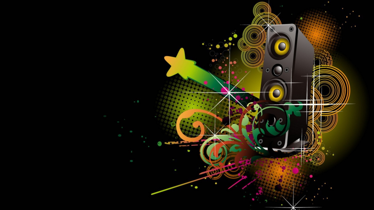 Screenshot №1 pro téma Music Speakers Abstraction 1280x720