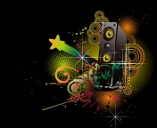 Das Music Speakers Abstraction Wallpaper 176x144