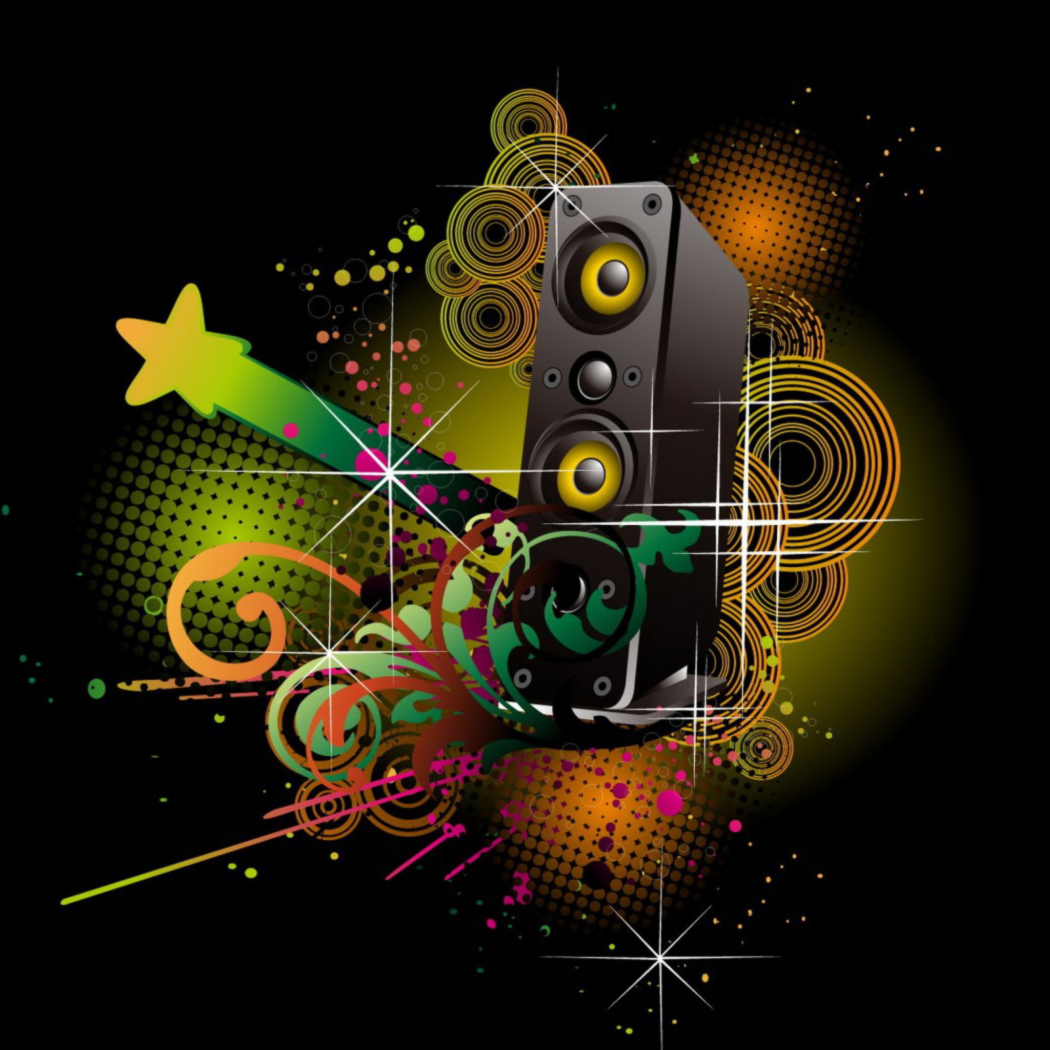Screenshot №1 pro téma Music Speakers Abstraction 2048x2048