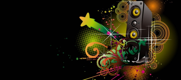 Screenshot №1 pro téma Music Speakers Abstraction 720x320