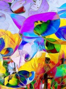 Colored painted Petals screenshot #1 132x176