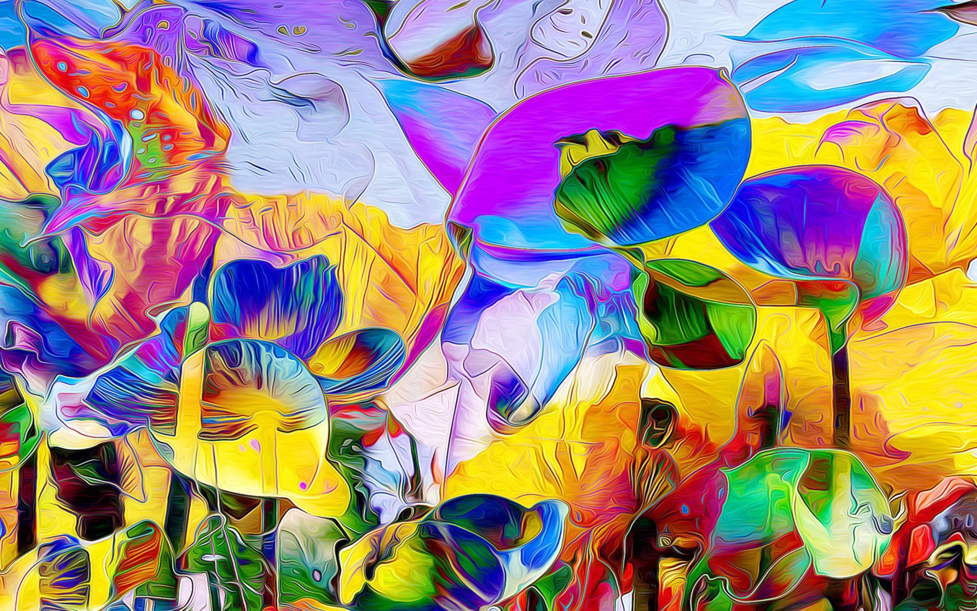 Screenshot №1 pro téma Colored painted Petals 1920x1200