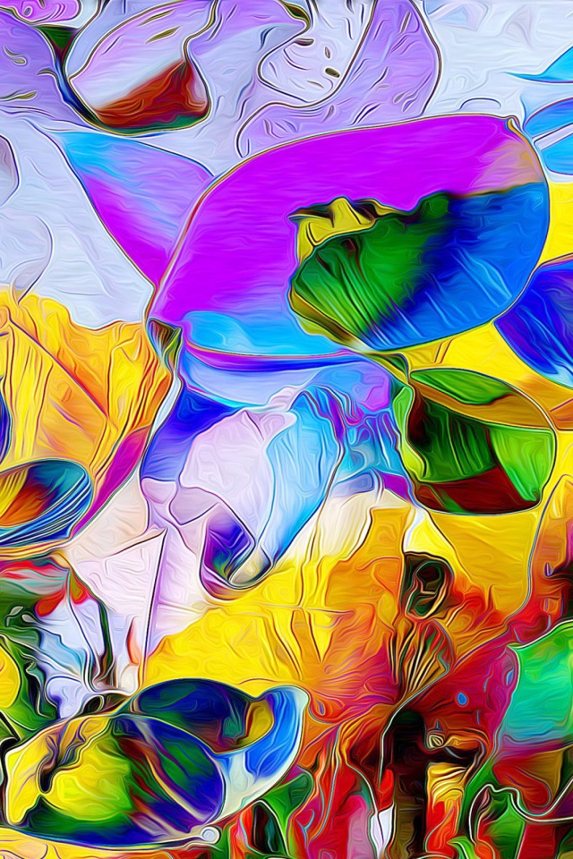 Screenshot №1 pro téma Colored painted Petals 640x960