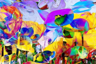 Colored painted Petals Picture for Android, iPhone and iPad