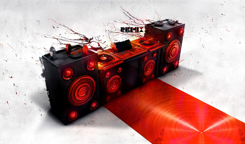 Das Powered DJ Speakers Wallpaper 1024x600