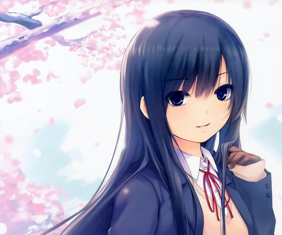 Anime Girl Cherry Blossom screenshot #1 960x800