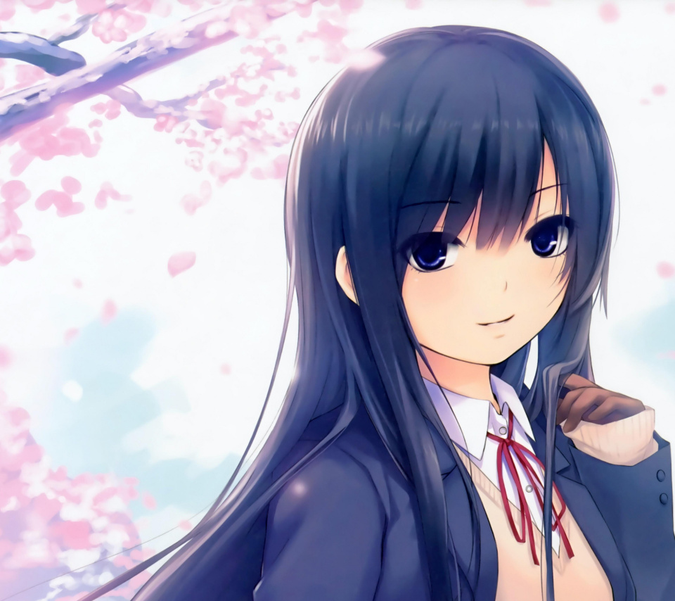 Обои Anime Girl Cherry Blossom 960x854