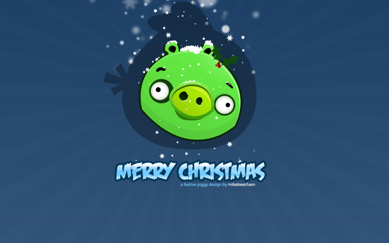 Fondo de pantalla Green Piggi Merry Chirstmas 1280x800