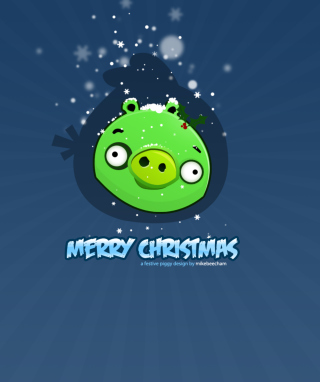 Green Piggi Merry Chirstmas - Obrázkek zdarma pro 360x640