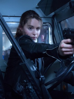 Das Sarah Connor in Terminator 2 Judgment Day Wallpaper 240x320
