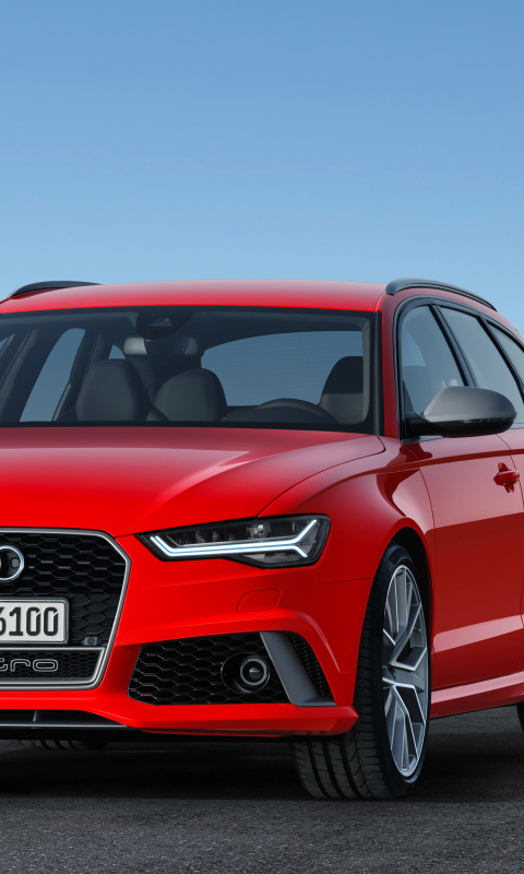 2016 Audi RS6 Avant Red screenshot #1 480x800