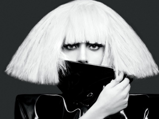 Das Lady Gaga Black And White Wallpaper 320x240