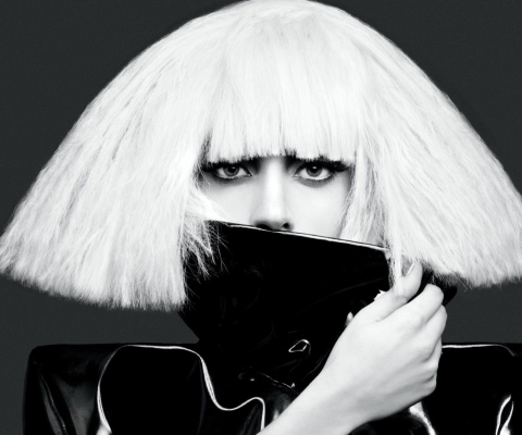 Fondo de pantalla Lady Gaga Black And White 480x400