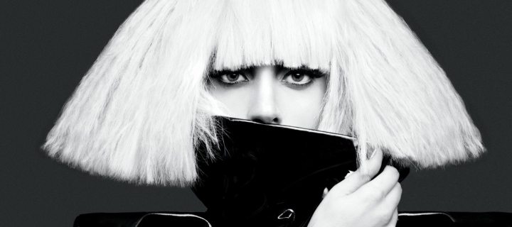 Das Lady Gaga Black And White Wallpaper 720x320