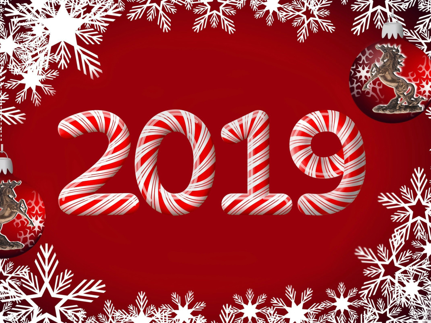 2019 New Year Red Style wallpaper 1400x1050