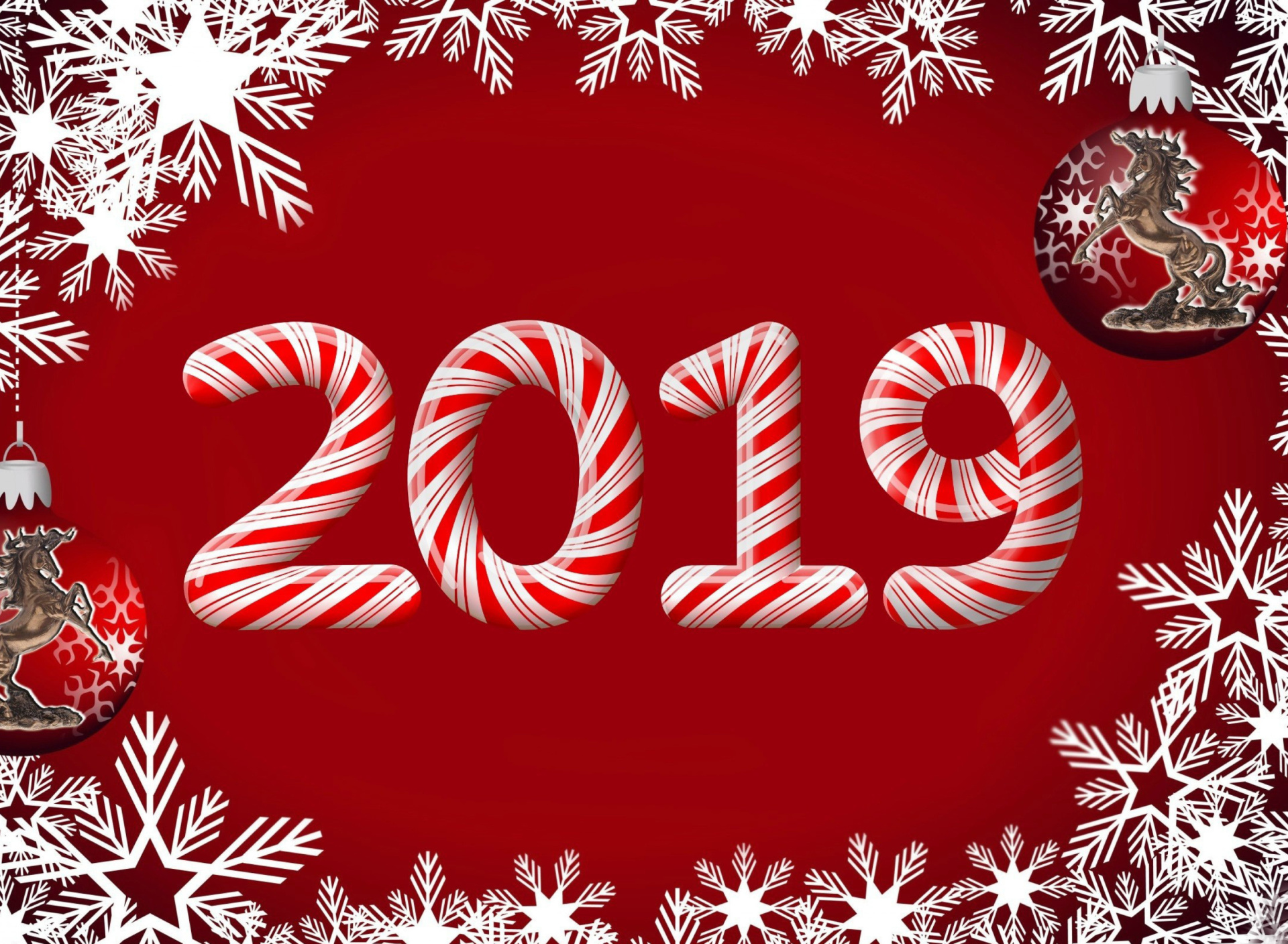2019 New Year Red Style wallpaper 1920x1408