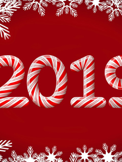 Fondo de pantalla 2019 New Year Red Style 240x320