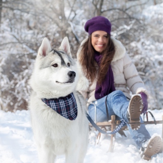 Husky And Girl Picture for 2048x2048
