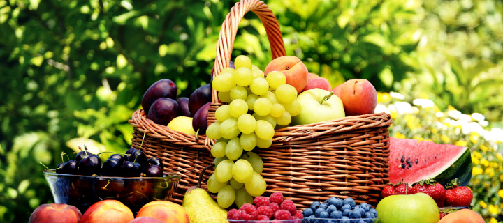 Organic Fruit Gift Basket wallpaper 720x320