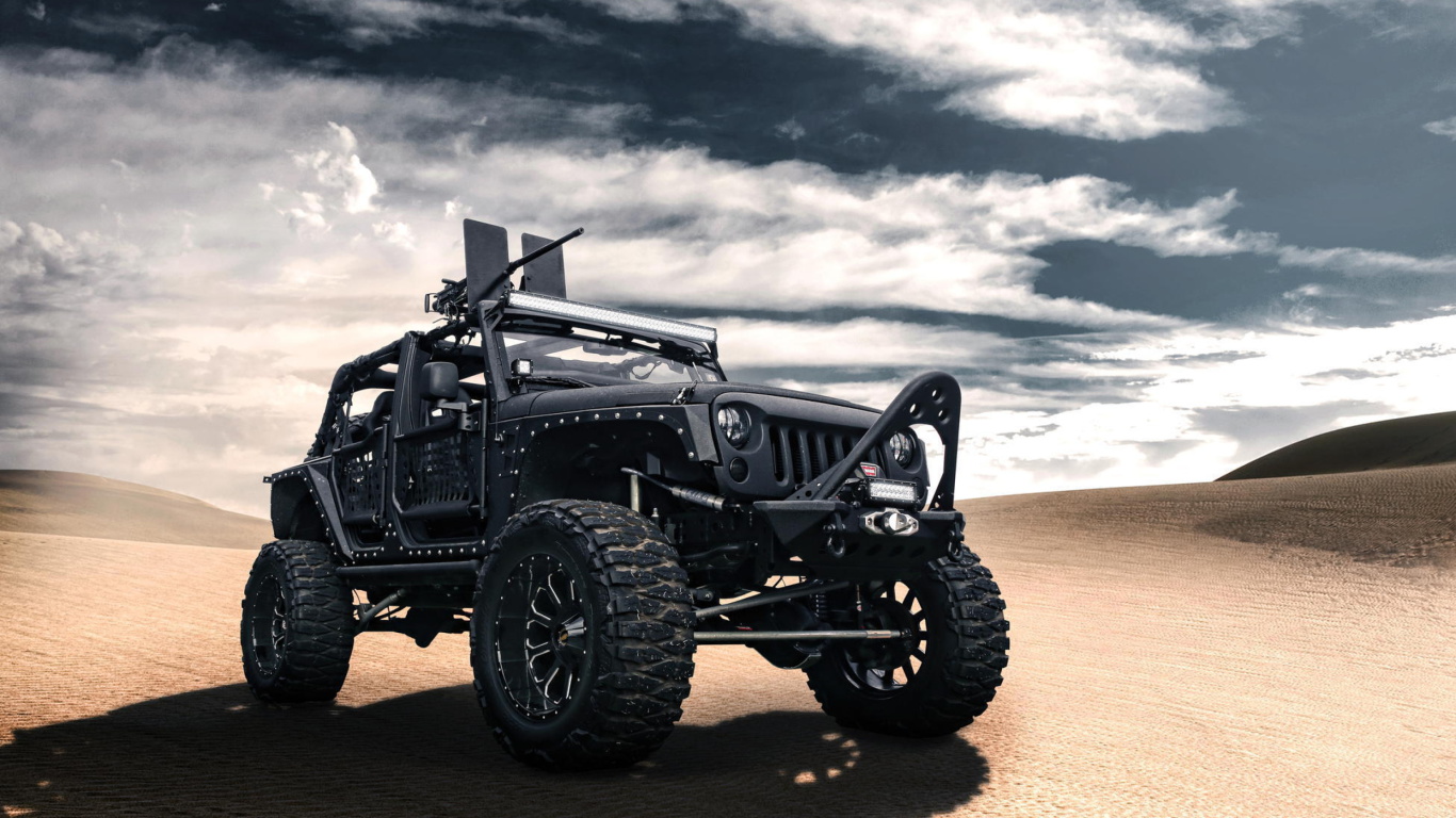 Jeep Wrangler for Army wallpaper 1366x768