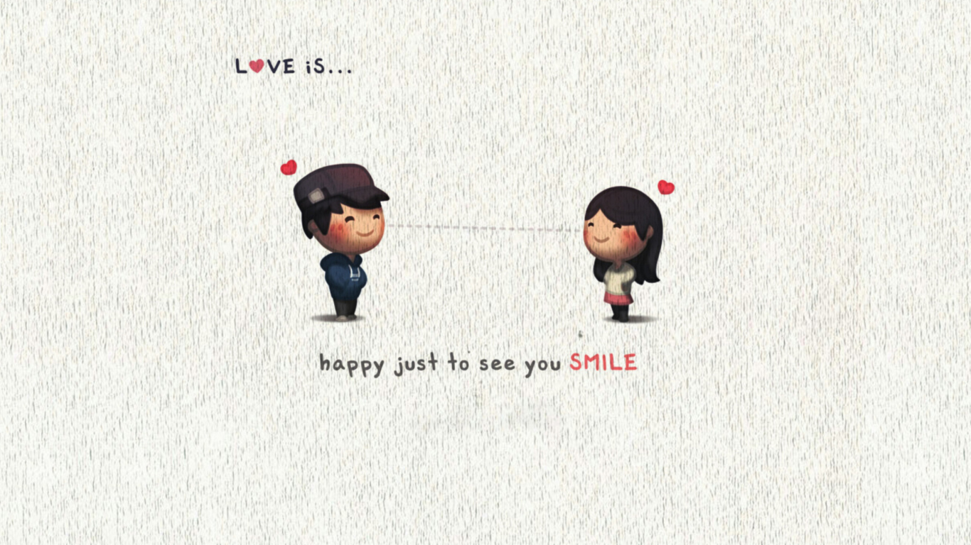 Screenshot №1 pro téma Love Is Happy Just To See You Smile 1366x768