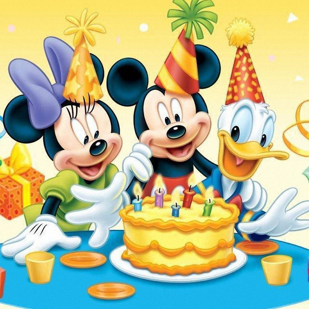 Обои Mickey Mouse Birthday 1024x1024